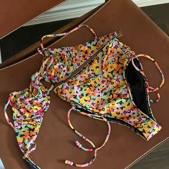 Charlie Holiday Other - Charlie Holiday high waist floral print beaded bikini size XS